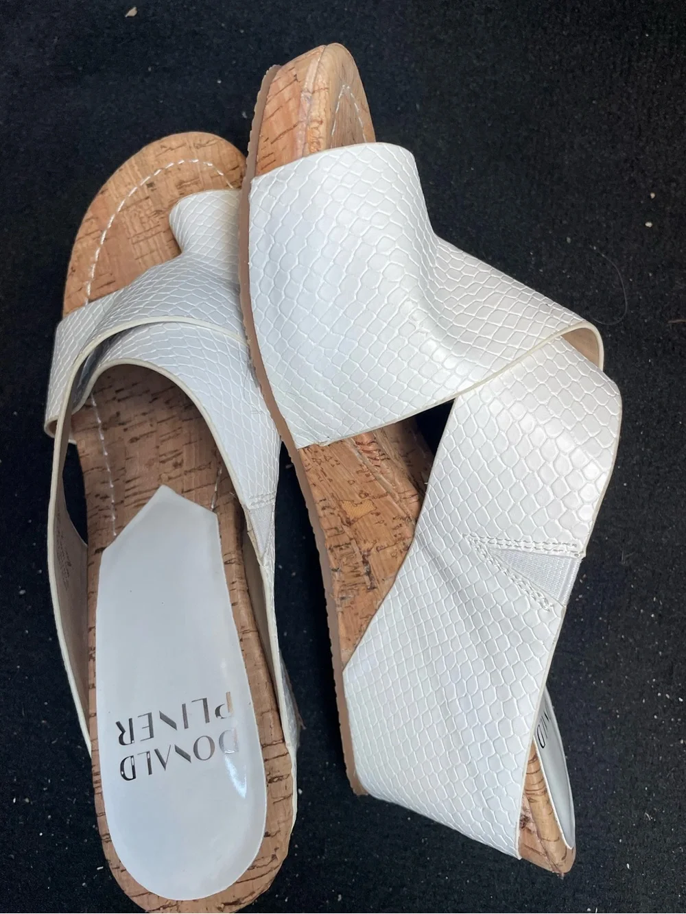 Donald J. Pliner White Cork Slide Sandals - Picture 9 of 9